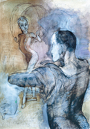 Artisten - 70x100cm - Kohle,Pastell,Gouache - 2001