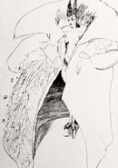 Barockes Kostüm - 59x99cm - Kaltnadelradierung - 1998