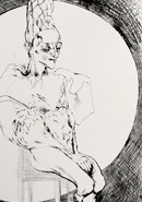 Clown im Licht - 33x49,5cm - Radierung - 1998
