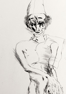 Clown mit Kugel - 33x49,5cm - Radierung - 1998