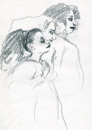 Frauen in Malta - 14x21cm - Bleistift - 1996