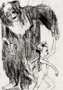 Wer hilft wem? - 13x23cm - Kaltnadelradierung - 2004